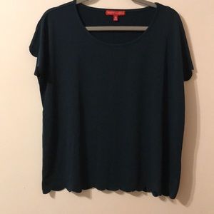 SAKS FIFTH AVE Scalloped Blouse (NWOT)